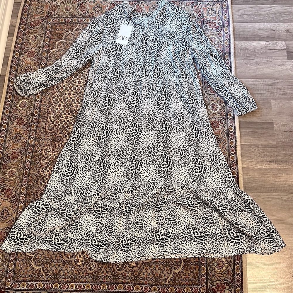 Zara animal print midi dress